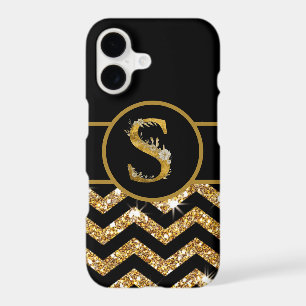 Elegant Black and Gold Monogram Letter "S"