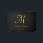 Elegant Black and Gold Monogram Name Newlyweds Bath Mat<br><div class="desc">Elegant Black and Gold Monogram Name Newlyweds Bath mat</div>