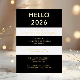 Elegant Black And Gold New Year's Party