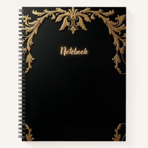 Elegant black and gold notebook