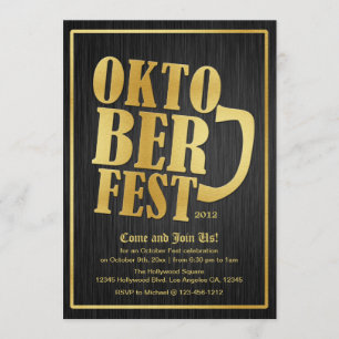 Elegant Black and Gold Oktoberfest Card