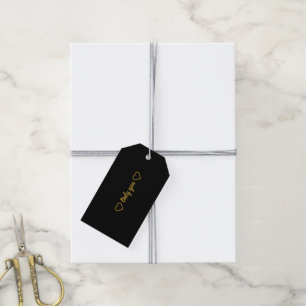 Elegant Black and Gold "Only You" Romantic Gift Tags