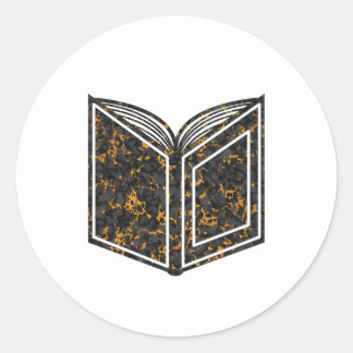 Elegant Black and Gold Onyx Marble Texture on book Classic Round Sticker