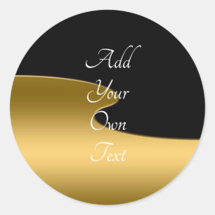 Elegant Black and Gold Pattern Classic Round Sticker