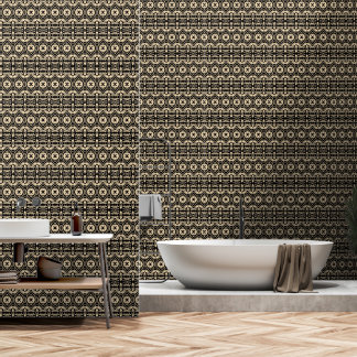 Elegant Black and Gold Patterned Wallpaper