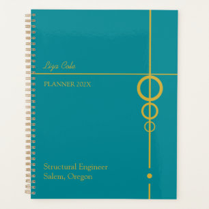 Elegant Black and Gold Personalised Planner