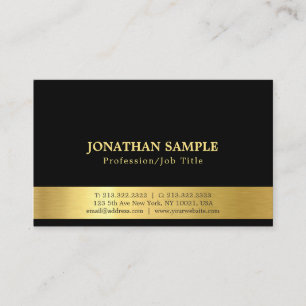 Elegant Black And Gold Plain Luxury Modern Trendy Business Card