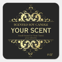 Elegant Black And Gold Product Labels