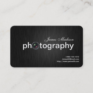 Elegant Black and Gold Professional Photographer Business Card