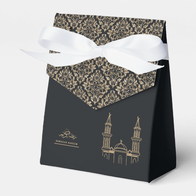 Elegant Black and Gold Ramadan Kareem Gift Box (Front Side)