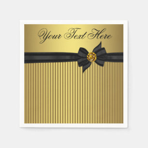 Elegant Black and Gold Retirement Napkin