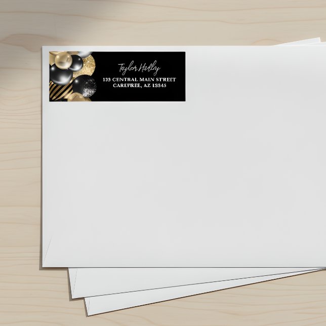 Elegant Black and Gold Return Address Label (Creator Uploaded)