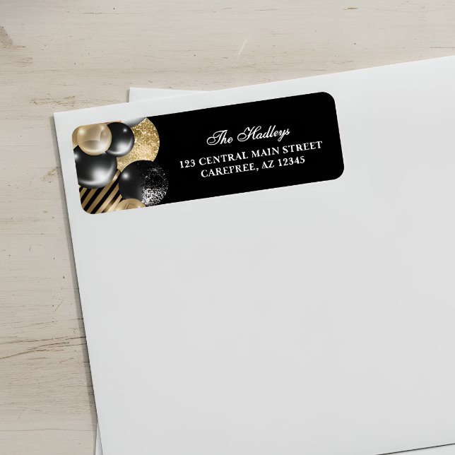 Elegant Black and Gold Return Address Label (Creator Uploaded)