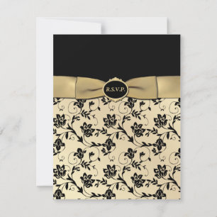 Elegant Black and Gold RSVP Card