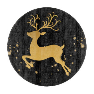 Elegant Black and Gold Rudolph Cutting Board