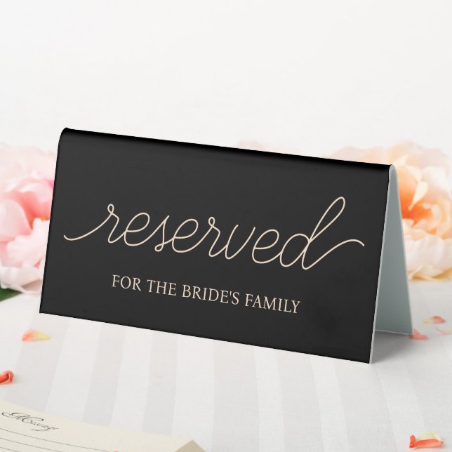 Elegant Black And Gold Script Wedding Reserved (In SItu (Wedding))