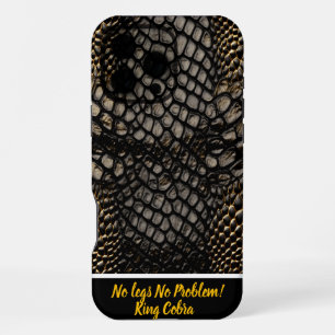 Elegant black and gold skin of a poisonous snake iPhone 16 pro max case
