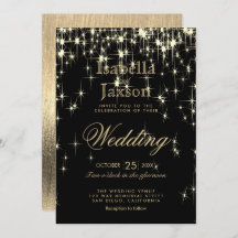 Elegant Black and Gold Starlights Wedding