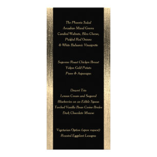 Elegant Black and Gold Starlights Wedding - Menu