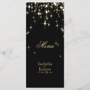 Elegant Black and Gold Starlights Wedding - Menu