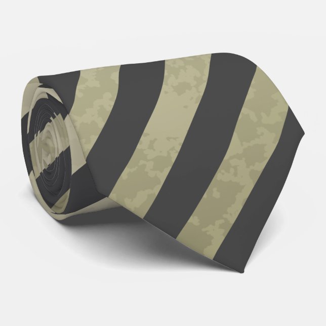 Elegant Black and Gold Striped Pattern Wedding Tie (Rolled)