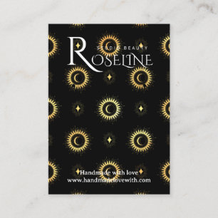 Elegant Black and gold Sun moon jewlery display Business Card