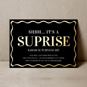 Elegant Black and Gold Surprise Birthday Party