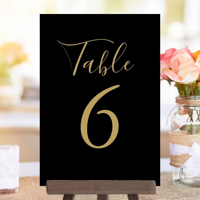 Elegant Black And Gold Table Numbers (Elegant Black And Gold Table Numbers)
