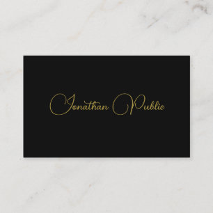 Elegant Black And Gold Template Calligraphy Business Card