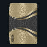 Elegant Black And Gold Tones Floral Damasks iPad Mini Cover<br><div class="desc">Elegant black and gold vintage floral girly damasks pattern. Custom monogram. If you need any help customising any of my designs,  contact ArtOnWear designer. Free text formatting with live help available by request.</div>