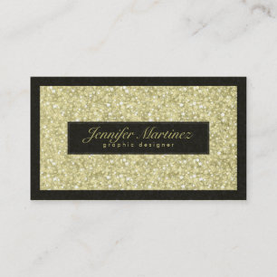 Elegant Black And Gold Tones Glitter & Sparkles Business Card