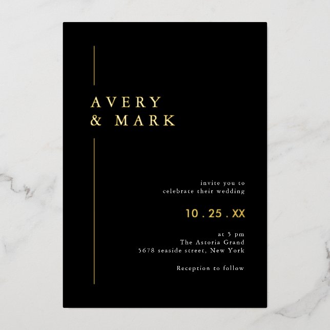 Elegant Black And Gold Wedding (Front)