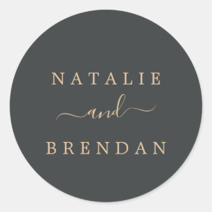 Elegant Black and Gold Wedding Envelope Seals