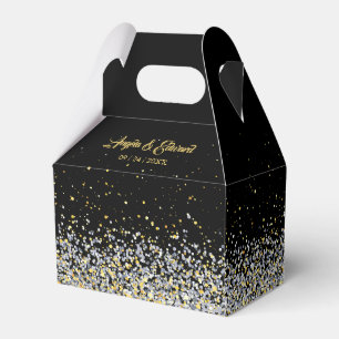 Elegant Black And Gold Wedding Favour Box