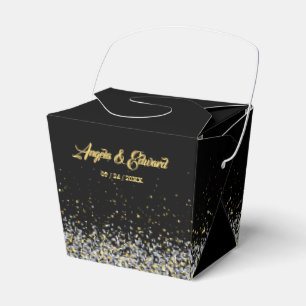 Elegant Black And Gold Wedding Favour Box