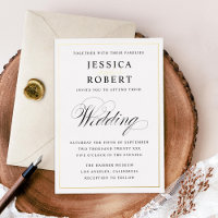 Elegant Black and Gold Wedding Foil Invitation