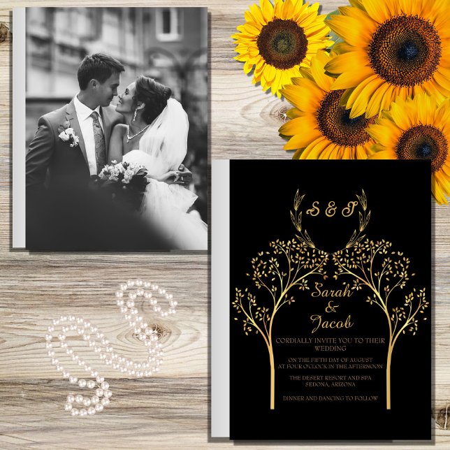 ELEGANT BLACK AND GOLD WEDDING INVITATION (Creator Uploaded)