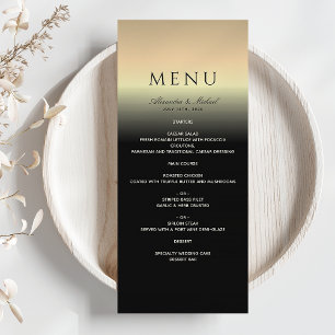 Elegant Black and Gold Wedding Menu