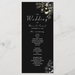 Elegant Black and Gold Wedding Program