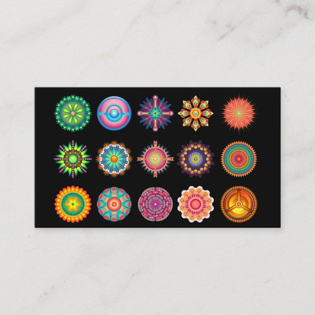 Elegant black and gold yoga business card (Front)