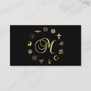 Elegant black and gold yoga business card