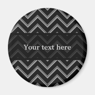 Elegant black and grey chevron pattern magnet