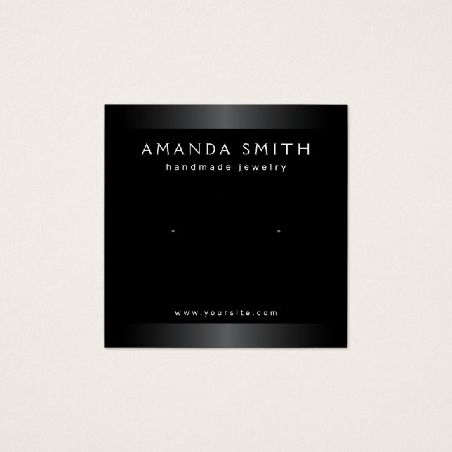 Elegant black and grey earring display card (Front)