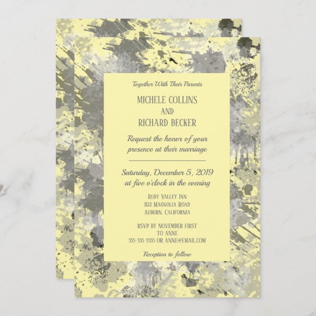 Elegant Black and Grey Invitation (Front/Back)