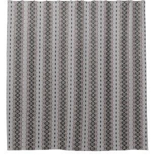 Elegant Black and Grey Ornamental Pattern Shower Curtain