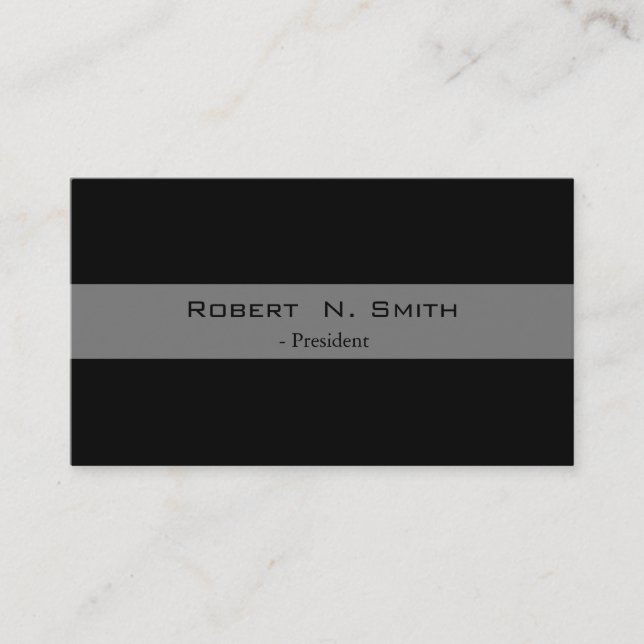 Elegant black and grey simple business cards. business card (Front)