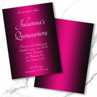Elegant Black and Hot Pink Ombre Quinceañera