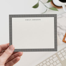 Elegant Black and Ivory Houndstooth Monogram