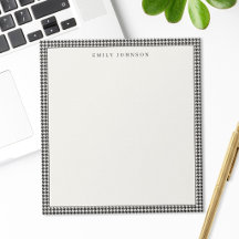 Elegant Black and Ivory Houndstooth Monogram