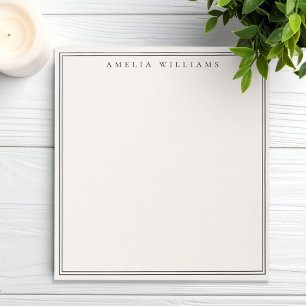 Elegant Black and Ivory Minimalist Two Border Notepad